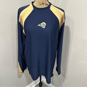 St. Louis Ram’s Men’s Blue Gold NFL Long Sleeve Jersey Shirt Size M